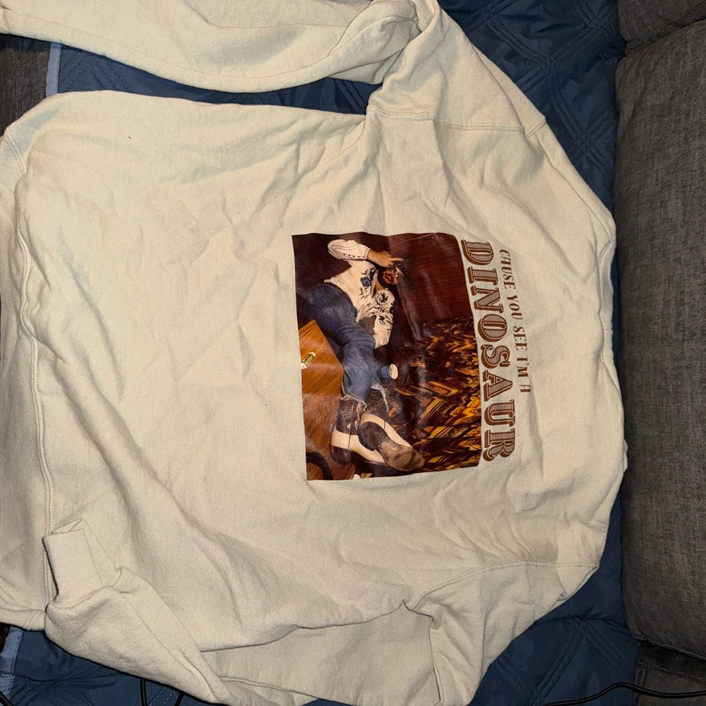 Cream Hank Williams Jr. “Dinosaur” Graphic Sweatshirt